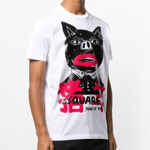 DSQUARED2–Rare & Brand New Year of the Pig Cotton T-shirt sz XXL Street Wear NWT